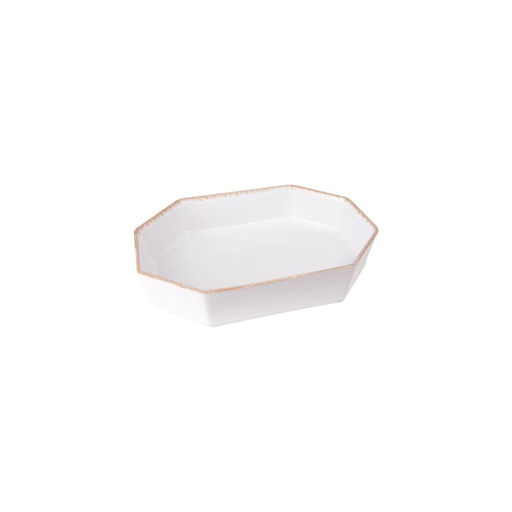 PLAT À FOUR OCTAGONAL 22 CM- BLANC