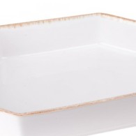 PLAT À FOUR OCTAGONAL 22 CM- BLANC