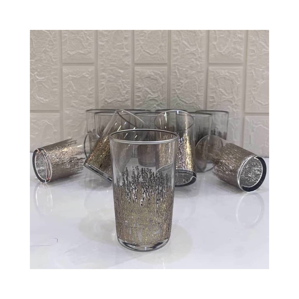 SET DE 12 VERRES À THÉ ARGENTÉ