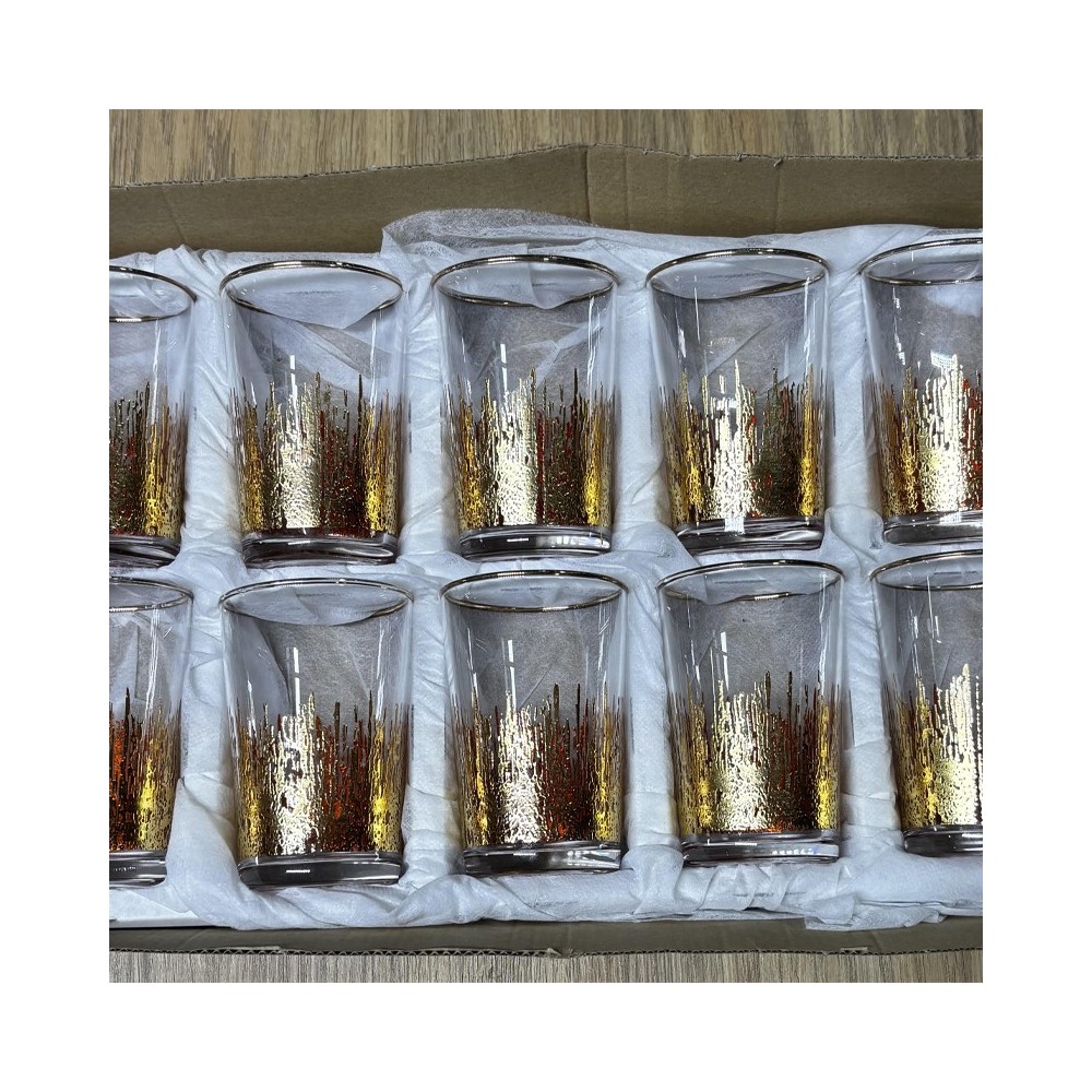 SET DE 12 VERRES À THÉ DORÉE