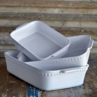 PLAT À FOUR GRAND PEARL BLANC 25 CM