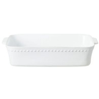 PLAT À FOUR GRAND PEARL BLANC 35 CM