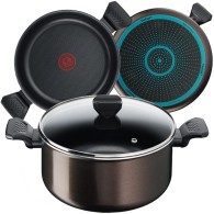 FAITOUT+COUVERCLE ANTIADHÉSIF TITANIUM 30 CM (11.7 L) - TEFAL Easy Cook&Clean