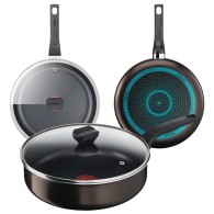 POÊLE SAUTEUSE+COUV ANTIADHÉSIF TITANIUM 24 CM - TEFAL Easy Cook&Clean