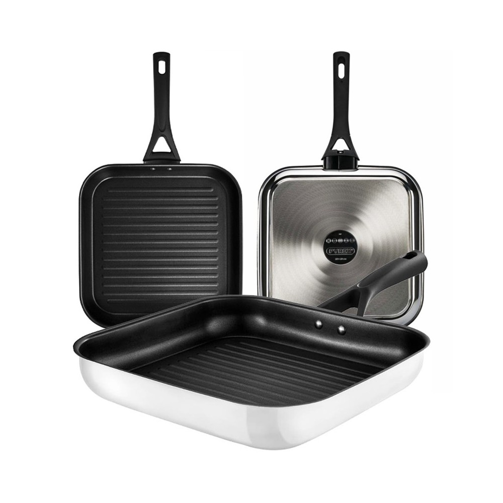 POÊLE GRIL CARRÉ ANTIADHÉSIF 28x28 CM - PYREX Expert Touch