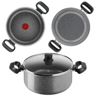 FAITOUT+COUVERCLE ANTIADHÉSIF MINERALIA 24 CM (4.67 L) - TEFAL Cook Natural