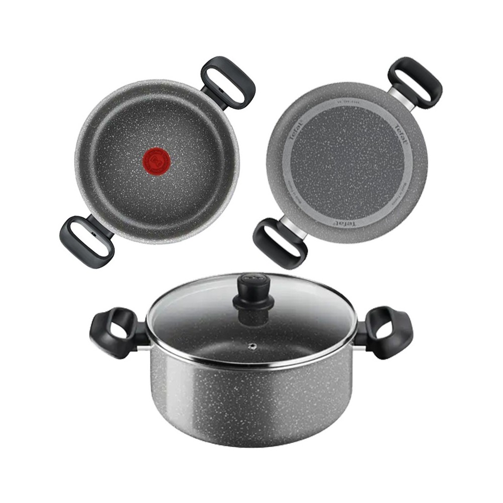 FAITOUT+COUVERCLE ANTIADHÉSIF MINERALIA 24 CM (4.67 L) - TEFAL Cook Natural FAITOUT+COUVERCLE ANTIADHÉSIF MINERALIA 24 CM (4.67 L) - TEFAL Cook Natural