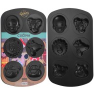 MOULE À GÂTEAUX ANTIADHÉSIF 6 FORMES ANIMAUX - LA CUCINA