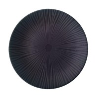 ASSIETTE PLATE GRIS TEXTURÉE EN GRÈS CÉRAMIQUE  27 CM