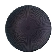 ASSIETTE PLATE GRIS TEXTURÉE EN GRÈS CÉRAMIQUE  27 CM