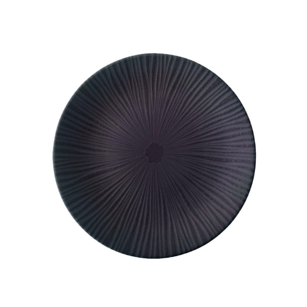 ASSIETTE PLATE GRIS TEXTURÉE EN GRÈS CÉRAMIQUE  27 CM