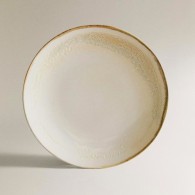 ASSIETTE PLATE BLANC CASSÉ EN GRÈS CÉRAMIQUE 27 CM