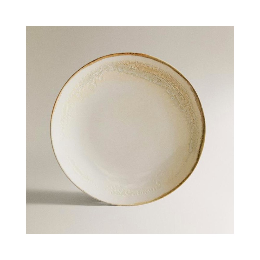 ASSIETTE PLATE BLANC CASSÉ EN GRÈS CÉRAMIQUE 27 CM