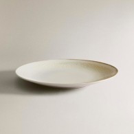 ASSIETTE PLATE BLANC CASSÉ EN GRÈS CÉRAMIQUE 27 CM