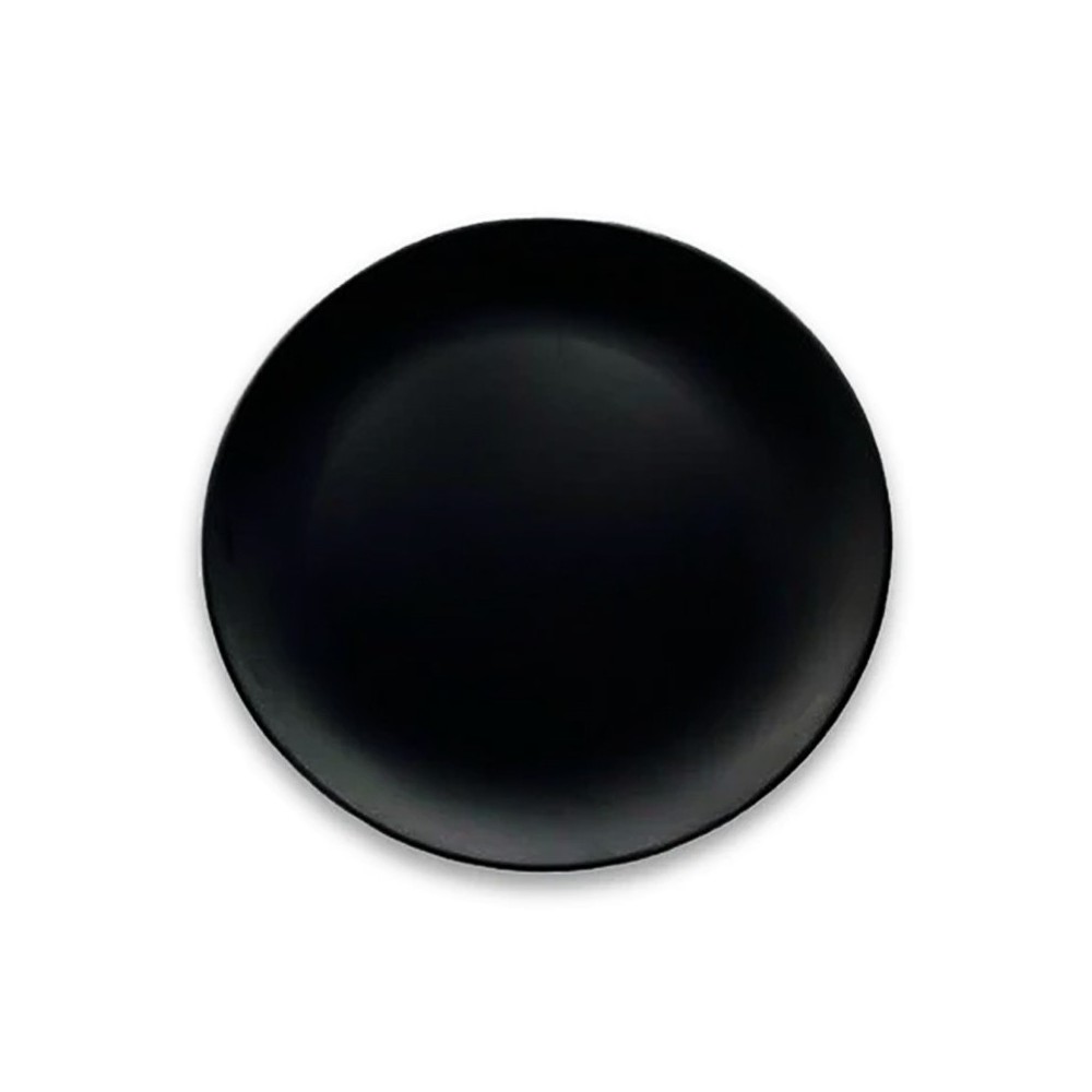 ASSIETTE PLATE NOIR MATE EN GRÈS CÉRAMIQUE 27 CM