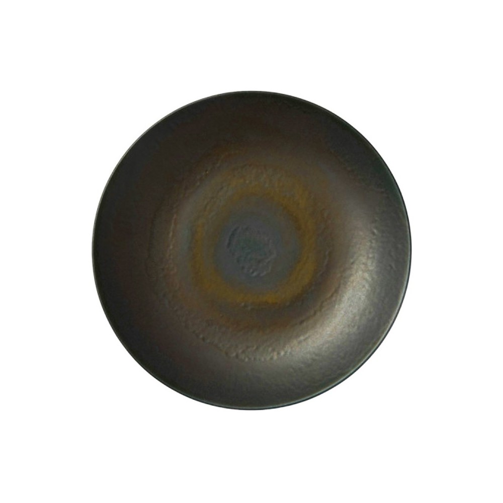 ASSIETTE PLATE GRIS BRUN EN GRÈS CÉRAMIQUE 27 CM