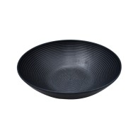 ASSIETTE CREUSE GRIS NOIRE TEXTURÉE EN GRÈS CÉRAMIQUE 24 CM