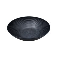 ASSIETTE CREUSE GRIS NOIRE TEXTURÉE EN GRÈS CÉRAMIQUE 24 CM