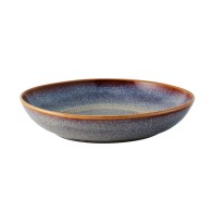 ASSIETTE CREUSE "MONACO" GRIS BLEUTÉ EN GRÈS CÉRAMIQUE 22 CM