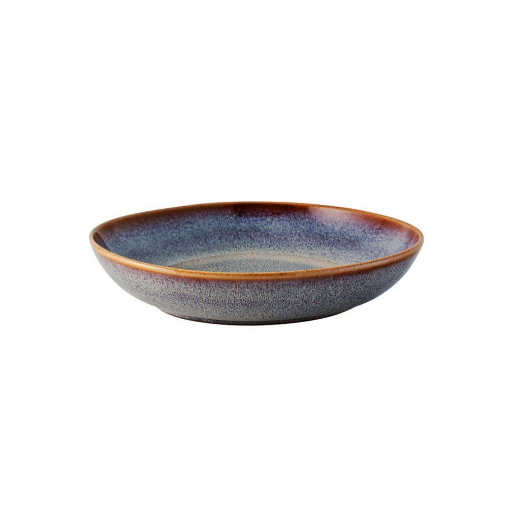 ASSIETTE CREUSE "MONACO" GRIS BLEUTÉ EN GRÈS CÉRAMIQUE 22 CM