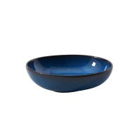 ASSIETTE CREUSE "MONACO" BLEU EN GRÈS CÉRAMIQUE 22 CM
