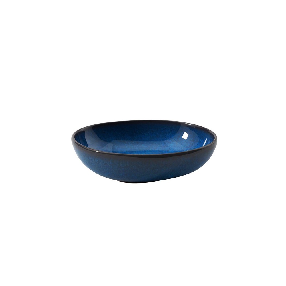 ASSIETTE CREUSE "MONACO" BLEU EN GRÈS CÉRAMIQUE 22 CM
