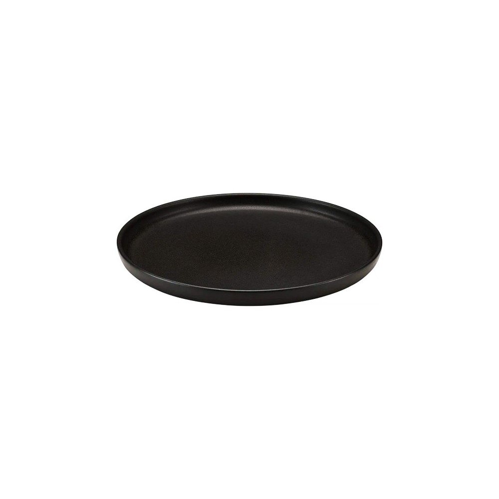 PLAT À PIZZA NOIR MATE EN GRÈS CÉRAMIQUE 22 CM