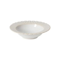 ASSIETTE CREUSE BLANCHE À BORD FESTONNÉ EN GRÈS CÉRAMIQUE 23 CM