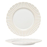 ASSIETTE À DESSERT PLATE BLANCHE EN GRÈS CÉRAMIQUE 22 CM