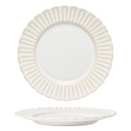 ASSIETTE À DESSERT PLATE BLANCHE EN GRÈS CÉRAMIQUE 22 CM