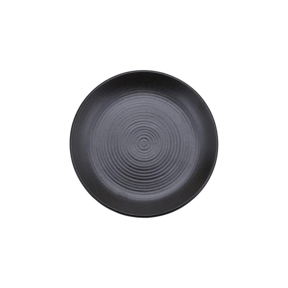 ASSIETTE À DESSERT NOIR MOTIF ESCARGOT EN GRÈS CÉRAMIQUE 20 CM