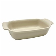 PLAT À FOUR CRÈME RECTANGULAIRE EN GRÈS CÉRAMIQUE 38x22 CM