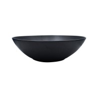 ASSIETTE CREUSE GRIS NOIRE TEXTURÉE EN GRÈS CÉRAMIQUE 24 CM