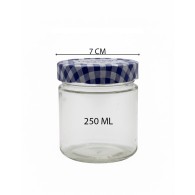 POT EN VERRE TRANSPARANT AVEC COUVERCLE 250 ML