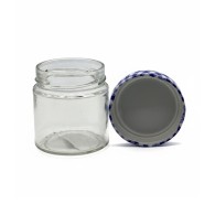 POT EN VERRE TRANSPARANT AVEC COUVERCLE 250 ML