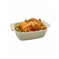PLAT À FOUR CRÈME CARRÉ EN GRÈS CÉRAMIQUE 30 CM
