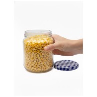 POT EN VERRE TRANSPARENT AVEC COUVERCLE 370 ML