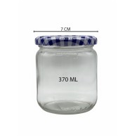 POT EN VERRE TRANSPARENT AVEC COUVERCLE 370 ML