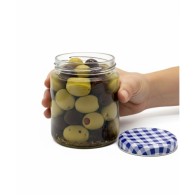 POT EN VERRE TRANSPARENT AVEC COUVERCLE 250 ML