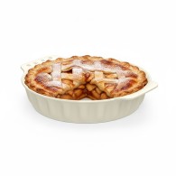 MOULE À TARTE ROND CRÈME EN GRÈS CÉRAMIQUE 30 CM