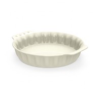 MOULE À TARTE ROND CRÈME EN GRÈS CÉRAMIQUE 30 CM