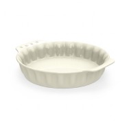 MOULE À TARTE ROND CRÈME EN GRÈS CÉRAMIQUE 30 CM