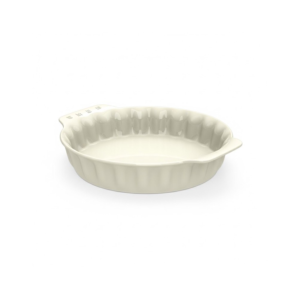 MOULE À TARTE ROND CRÈME EN GRÈS CÉRAMIQUE 30 CM