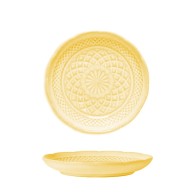 ASSIETTE À DESSERT JAUNE PAILLE EN CÉRAMIQUE 15 CM