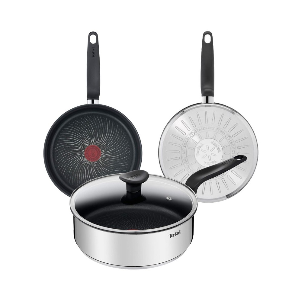 SAUTEUSE EN INOX + COUVERCLE ANTIADHÉSIF 24 CM - TEFAL "Primary"