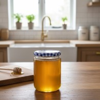 POT EN VERRE TRANSPARENT AVEC COUVERCLE 445 ML