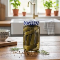 POT EN VERRE TRANSPARENT AVEC COUVERCLE 445 ML