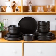 SERVICE DE TABLE 18 PIÈCES NOIR