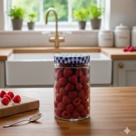 POT EN VERRE TRANSPARENT AVEC COUVERCLE 380 ML