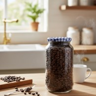 POT EN VERRE TRANSPARENT AVEC COUVERCLE 935 ML